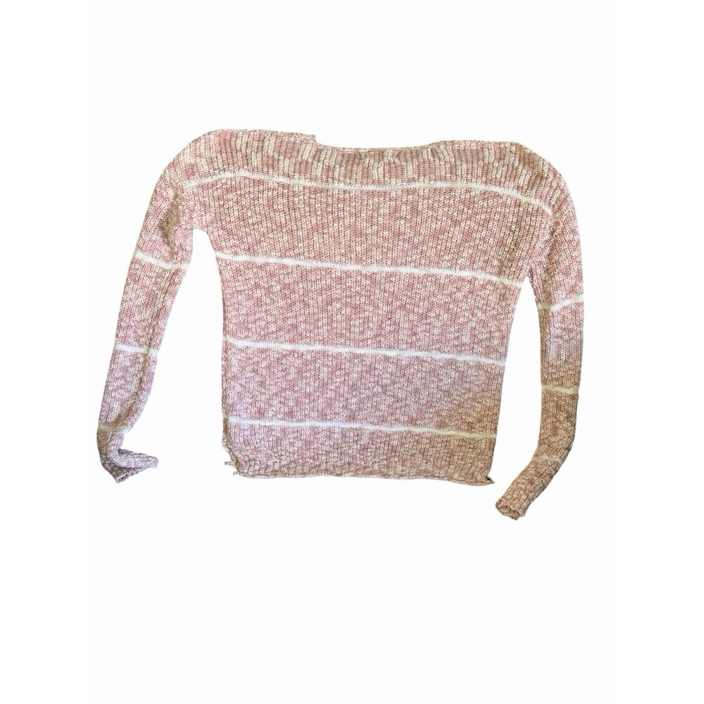 Hippie Rose Women Marled Long Sleeve Sweater Sz Large Pink White